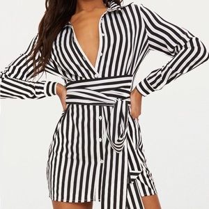 Mono striped tie T-shirt dress